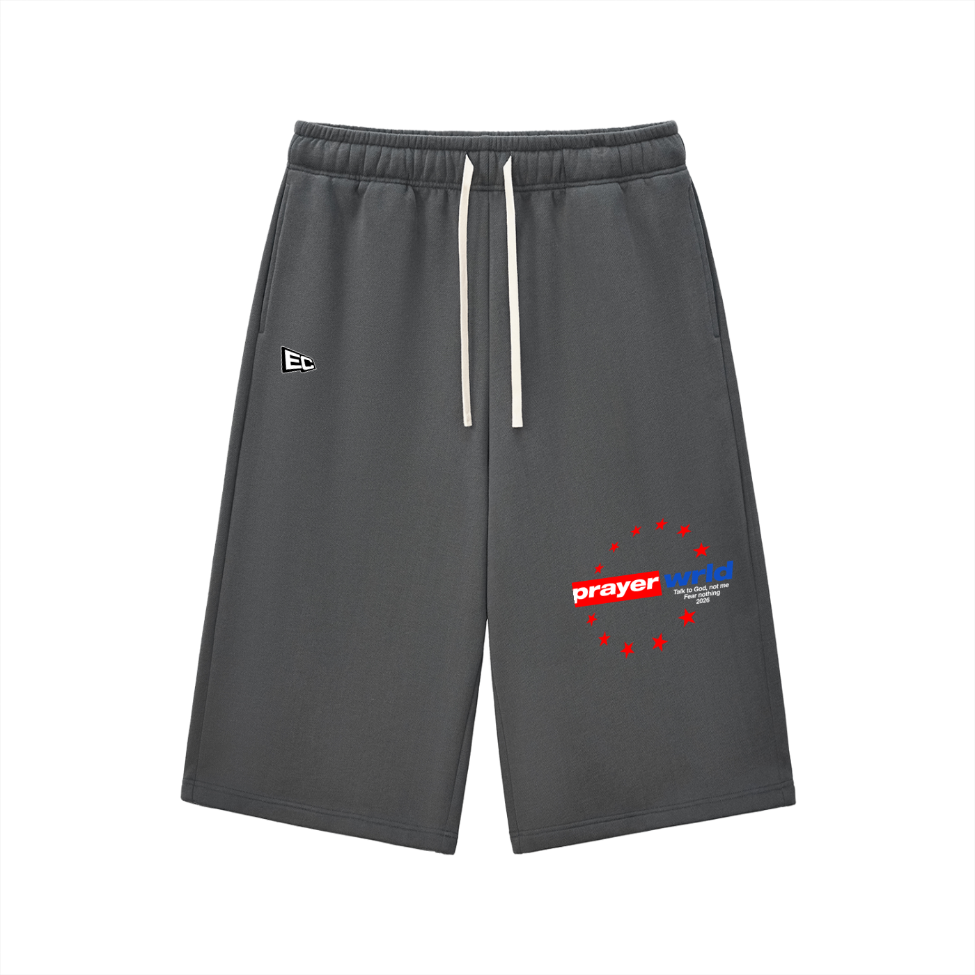 Relaxed Drawstring Three-quarter Sweatpants