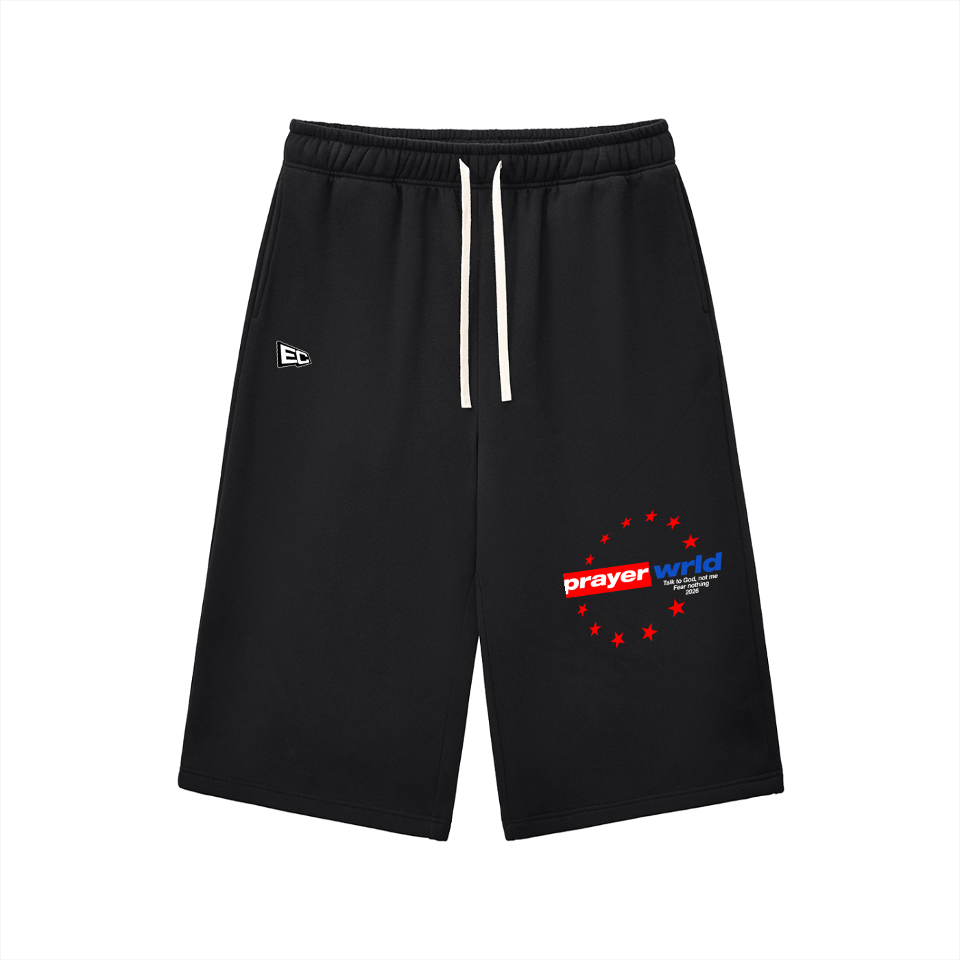 Relaxed Drawstring Three-quarter Sweatpants